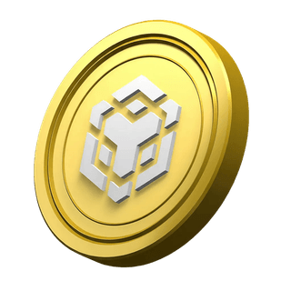 Adorno visual de la moneda BNB de Binance ubicado en el área de estadísticas de la plataforma Amplio Plazamiento